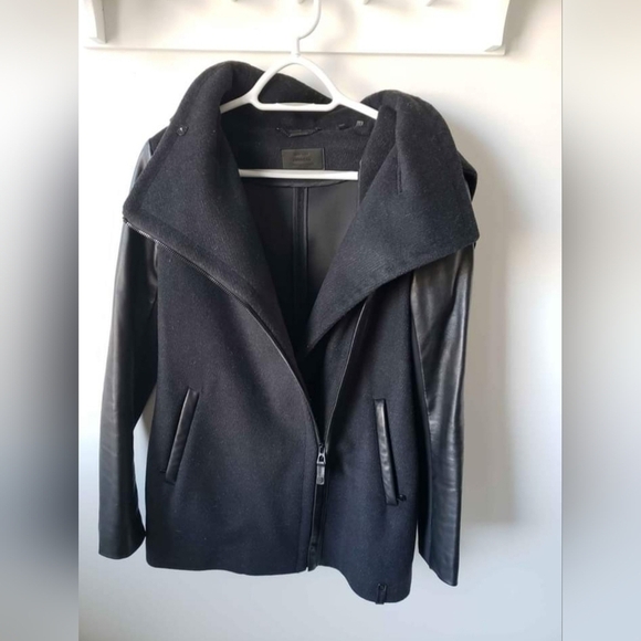 Rudsak winter wool coat with leather sleeves - Picture 1 of 7